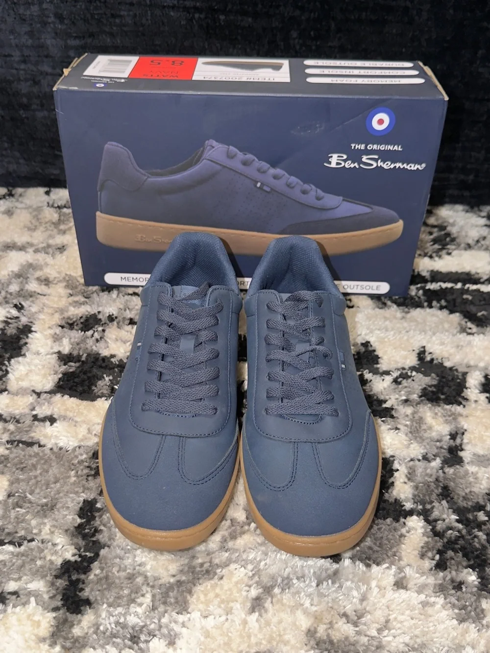 Ben Sherman Navy and Gum Casual Lace-Up Sneakers